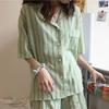Cute Melody pajamas women's Japanese sweet cartoon style loungewear age-reducing girls cardigan short-sleeved set