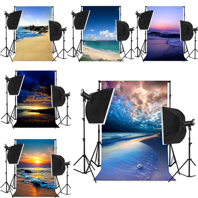 Beach Photography Background Seascape Sunset Studio Photo Backdrop Vinyl,for Home Decor,Parties,Studios,Outdoor Celebrations,Wedding