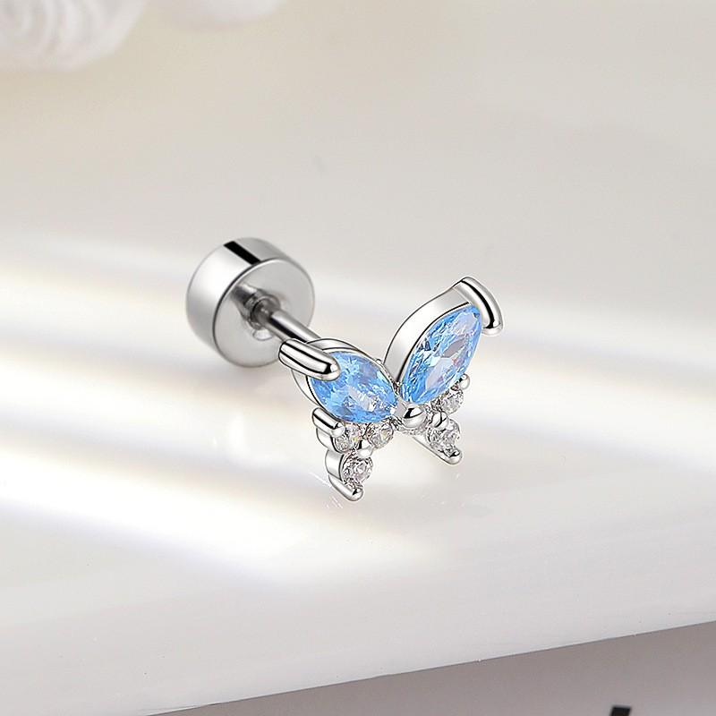 2026 Trendy Butterfly Cubic Zirconia Titanium Tragus Earring for Women