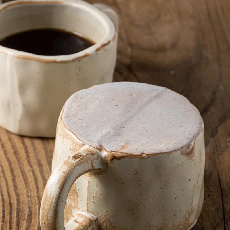 Japanese Style Retro Ceramic Coffee Mug Breakfast Milk Oatmeal Cups Latte Coffee Water Cup for Office Couple Cup Gift for Friend