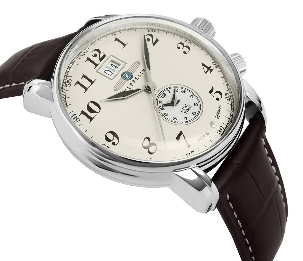 Herrenuhr ZEPPELIN LZ127 Graf Zeppelin Dual Time 7644-5 + BOX