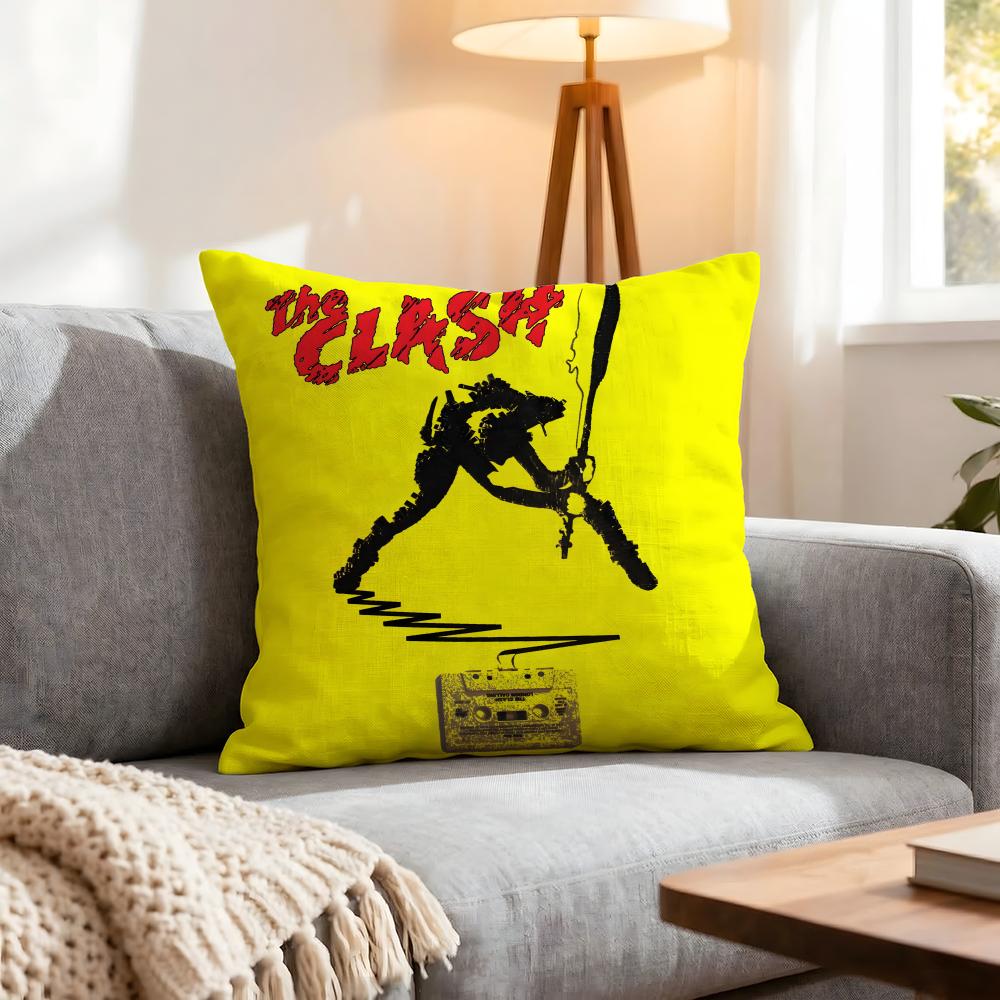 Band The Clash Cushion Cover 1Pcs Decorative Covers Soft Cushion Case For Sofa Couch Decor 40X40 45X45 Pillowcases