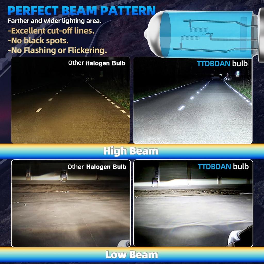 Halogen Headlights Fit For Dodge Dakota 1997-2004 Headlight Bulbs,9007/HB5 High/Low Beam + 880/881/H27 Fog Light Bright Light Combo,Plug And