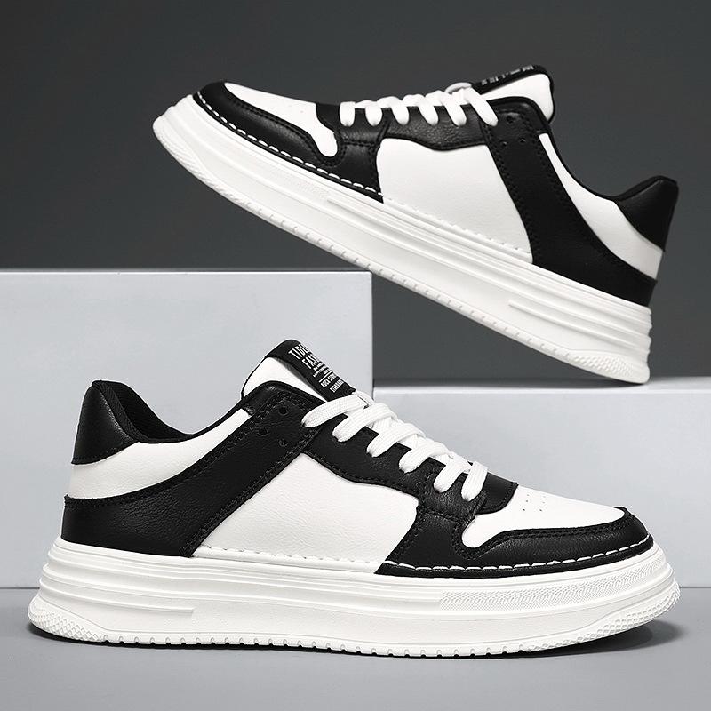 

Spring men s shoes new breathable shoes men s Korean version trendy versatile platform white shoes sports and leisure board shoes trendy shoes 44 чорний