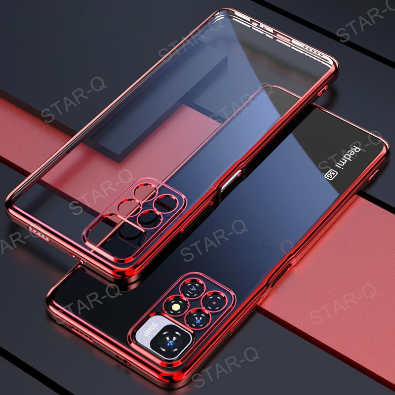 Luxury Plating Transparent Soft Case For Xiaomi Redmi Note 11 Pro Plus 10 9 8 Silicone Cover Redmi Note11 S 10s 11s 9a 9c K20