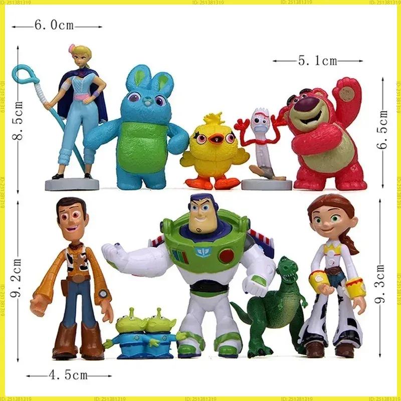 Pixar 7Pcs Toy Story 4 Action Figures Woody Jessie Buzz Lightyear Forky Pig Bear Figurine Model Doll Kids Christmas Gift