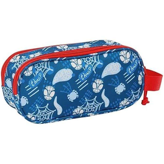 Spidey Trousse Double 3D pour Enfants d'âge Scolaire, Confortable et Polyvalente, qualité et résistance, 21 x 6 x 8 cm, Bleu