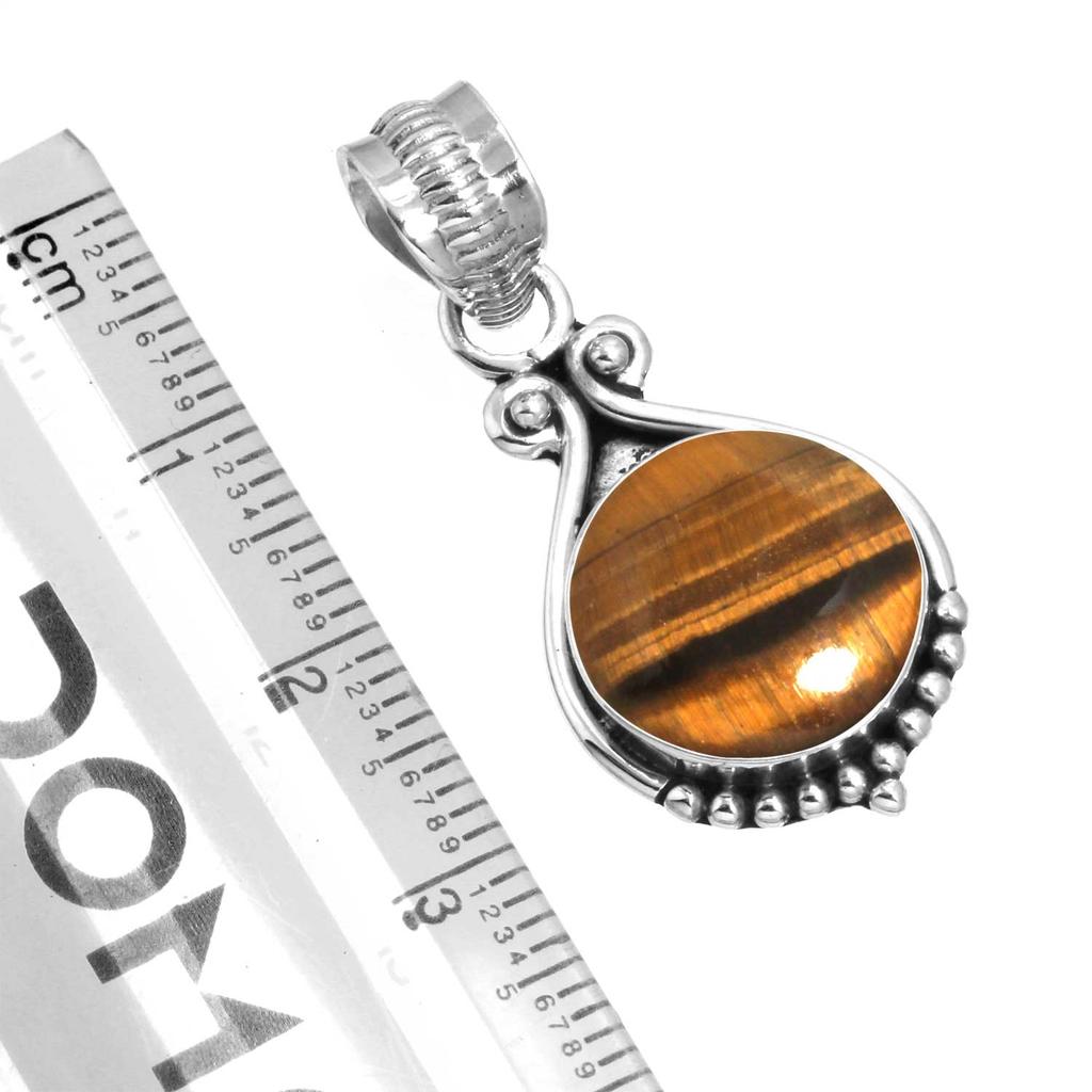 925 Sterling Silver Pendant Women Gemstone Handmade Jewelry Easter Gift Malachite Moonstone Rose Quartz Red Stone Smoky Topaz Tiger Eye Vintage