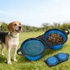 1-piece 2-in-1 Foldable Dual Bowl Feeding Bowl Portable Outdoor Travel Dog Cat Drinking Bowl Pet Supplies Outdoor Feeding Water