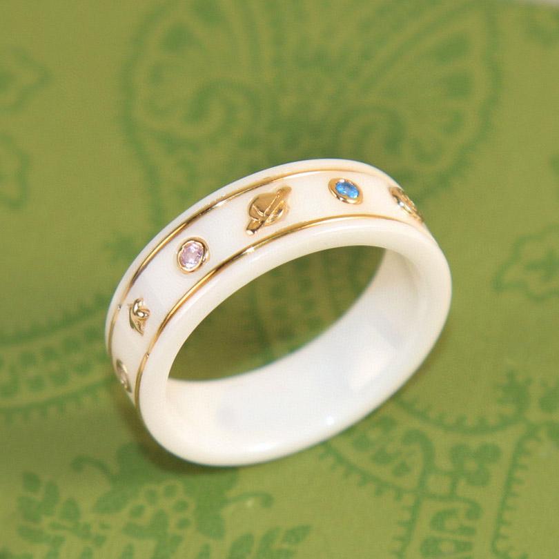 

2023 Новый Популярный Бренд Винтажные Женские Кольца Роскошные Ювелирные Изделия для Женщин Дизайнерское Кольцо Превосходное Качество Модные Классические Керамические Кольца 6 белый