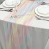 75cmX180cm/275cm Rainbow Gradient Tulle Table Runners Sheer Mesh Dining Table Decoration For Wedding Bride Shower Brithday
