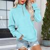 Women's Loose Fit Zip Up Sweatshirt Color Round Neck Long Sleeve Top