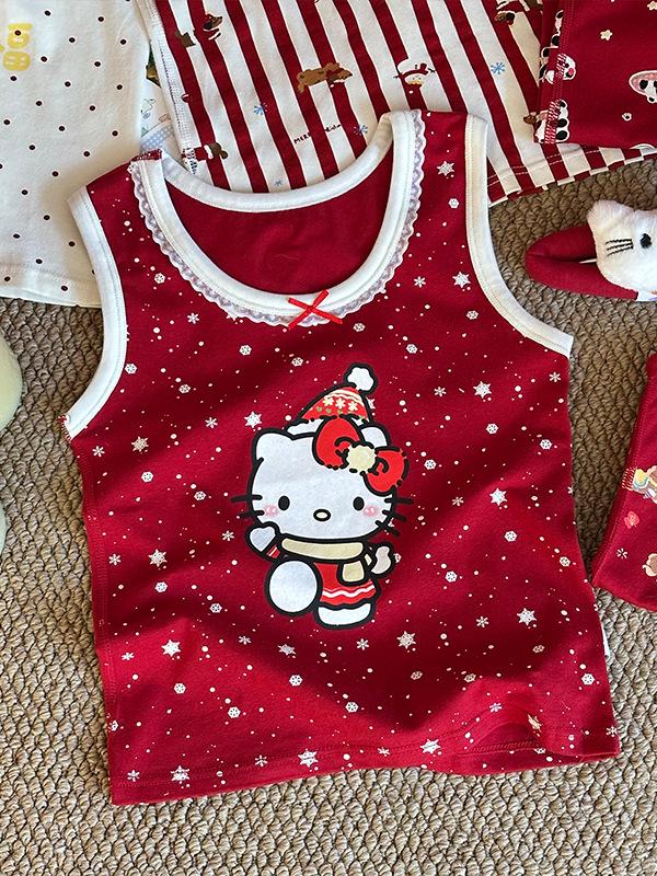 An Meiya Red Vest - Children's Chinese New Year Cotton Homewear