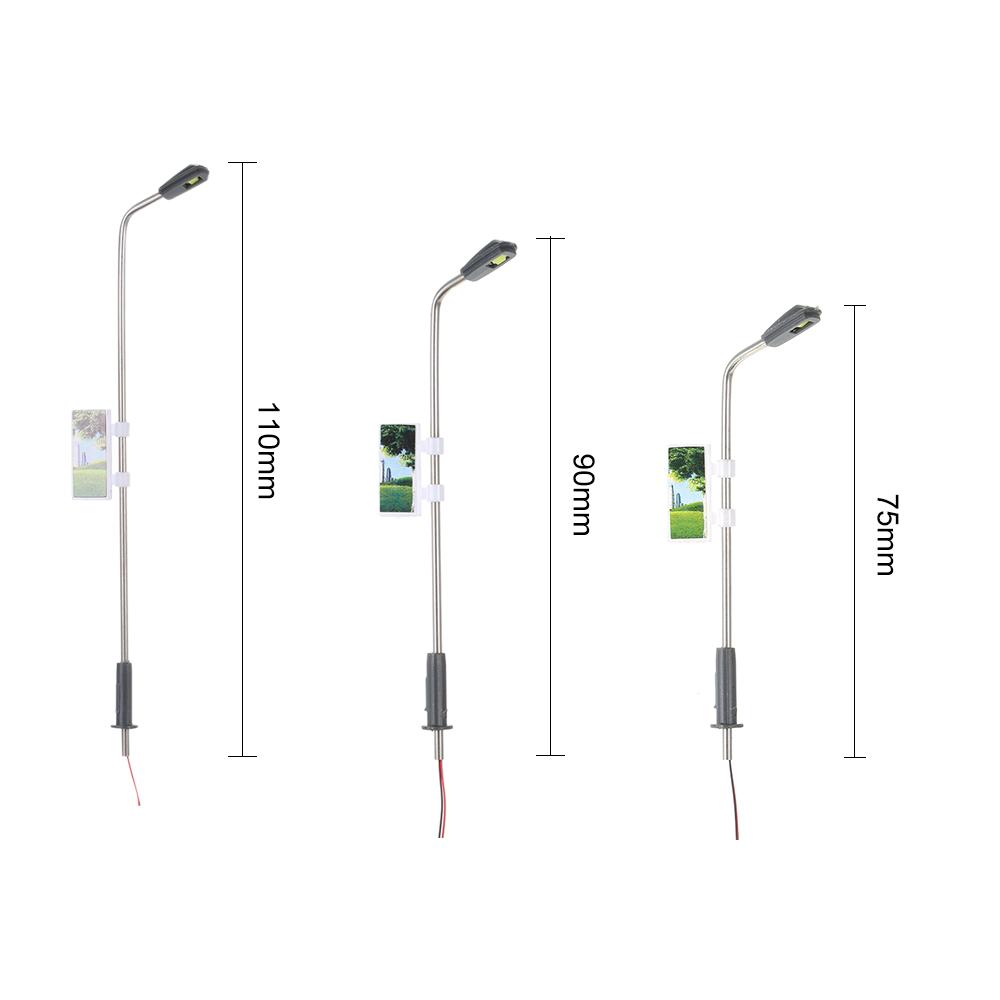 20 Stück Weiß Modell Straßenlaternen Layout Laternenpfahl Eisenbahn Zug Garten Spielplatz Landschaft Led Lampe