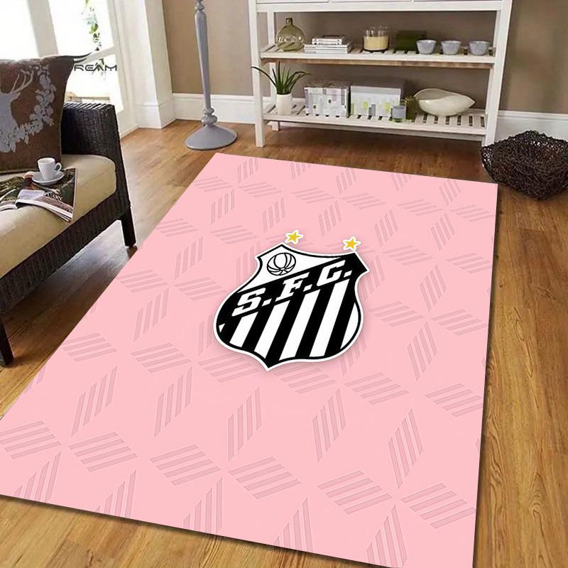 Santos FC2 Flannel Pattern Square Carpet,Area Rug,Carpet Rug for Living Room Bedroom Sofa Playroom Decor,Non-slip Floor Mat