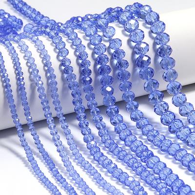 3/4/6/8/10mm Geslepen Kristallen Kralen Transparant Blauw Glas Losse Tussenstuk Kralen Voor Sieraden Maken DIY Ketting Armband Accessoires