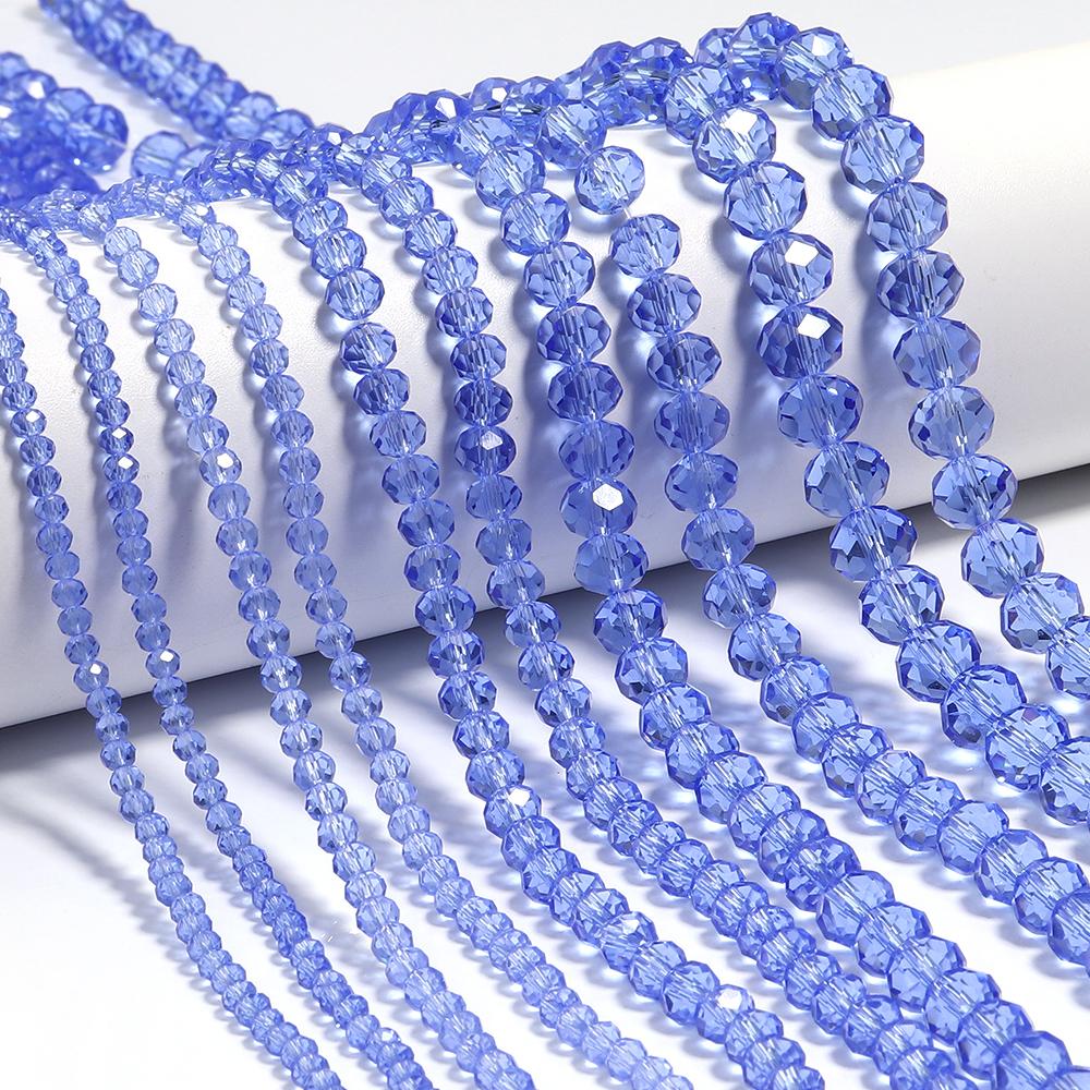 3/4/6/8/10mm Faceted Crystal Beads Transparent Blue Glass Loose Spacer Bead For Jewelry Making DIY Necklace Bracelet Accessories