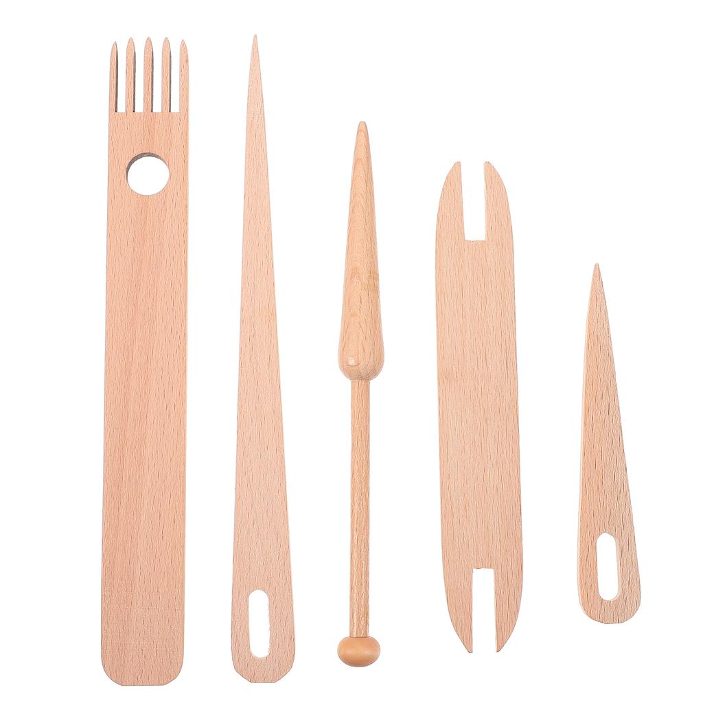 1 Set Wooden Weaving Loom Tools Set With Comb With Stick Tapestry Bobbin Shuttle Needles For Accessories Looms Boards Weaving