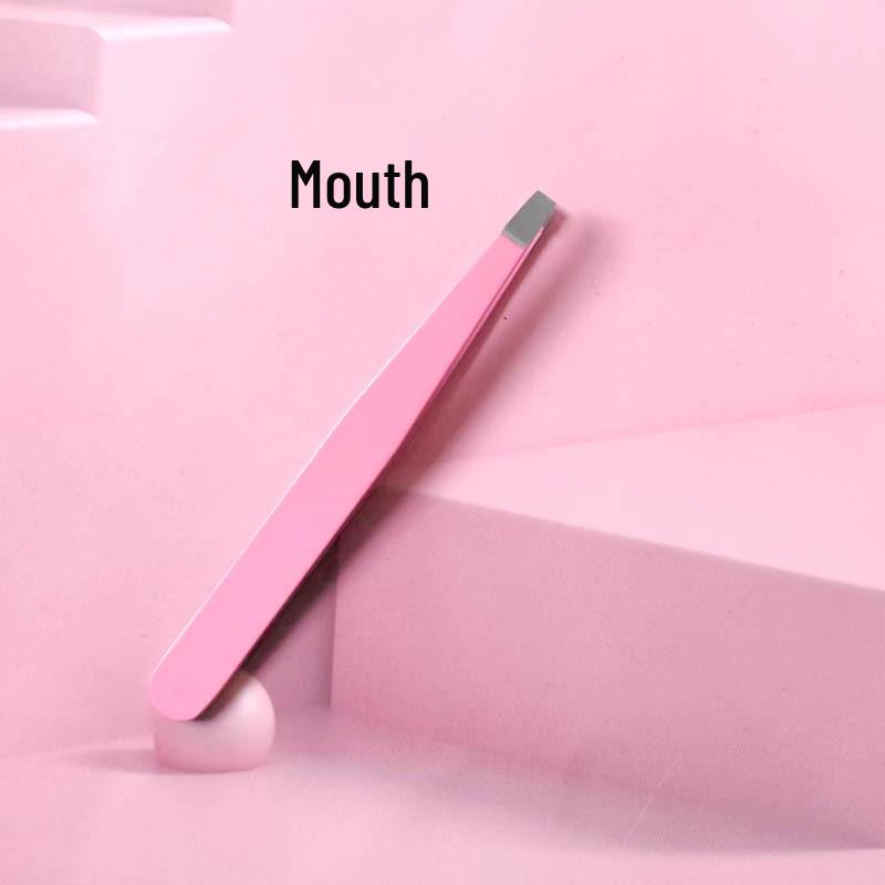 Pink Stainless Steel Tweezers: Eyebrow Shaping & Eyelash Curler Tool