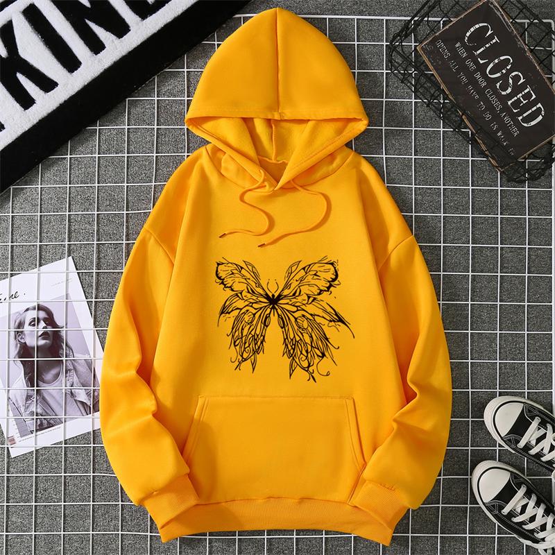 CoolWings Butterflies Personality Funny Womens Clothing Fashion  Hoodies Loose Sweatshirt Casual Soft Female Hoody