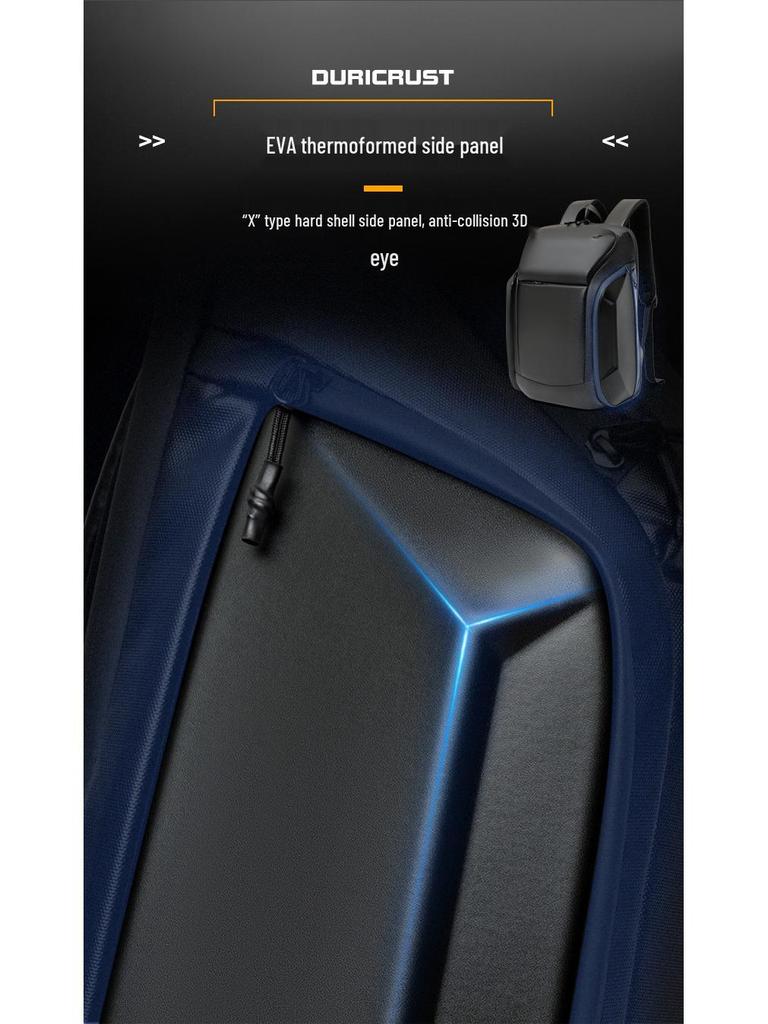 Unisex Luxus Motorrad Rucksack mit großer Kapazität und EVA Hartschale - Trendiges Design mit vollständiger Öffnung