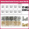 M2 M2.5 M3 M4 Heat Insert Nuts Brass and 304 Stainless Steel Hex Socket Screw Laptop Hot Melt Threaded Embedded Copper Nut Bolt