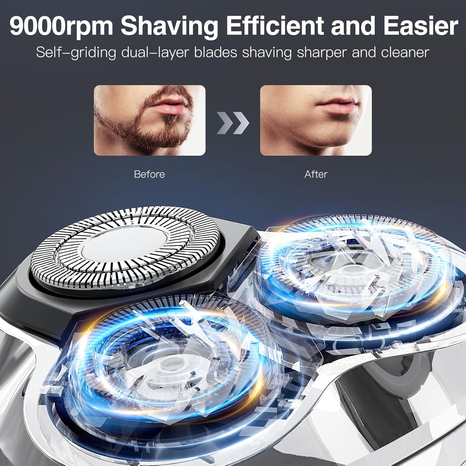 Electric Razor for Men, Men’s Electric Shavers, Wet & Dry Shaver with Pop-up Trimmer, USB-C Rechargeable Waterproof Portable Shaver with LCD