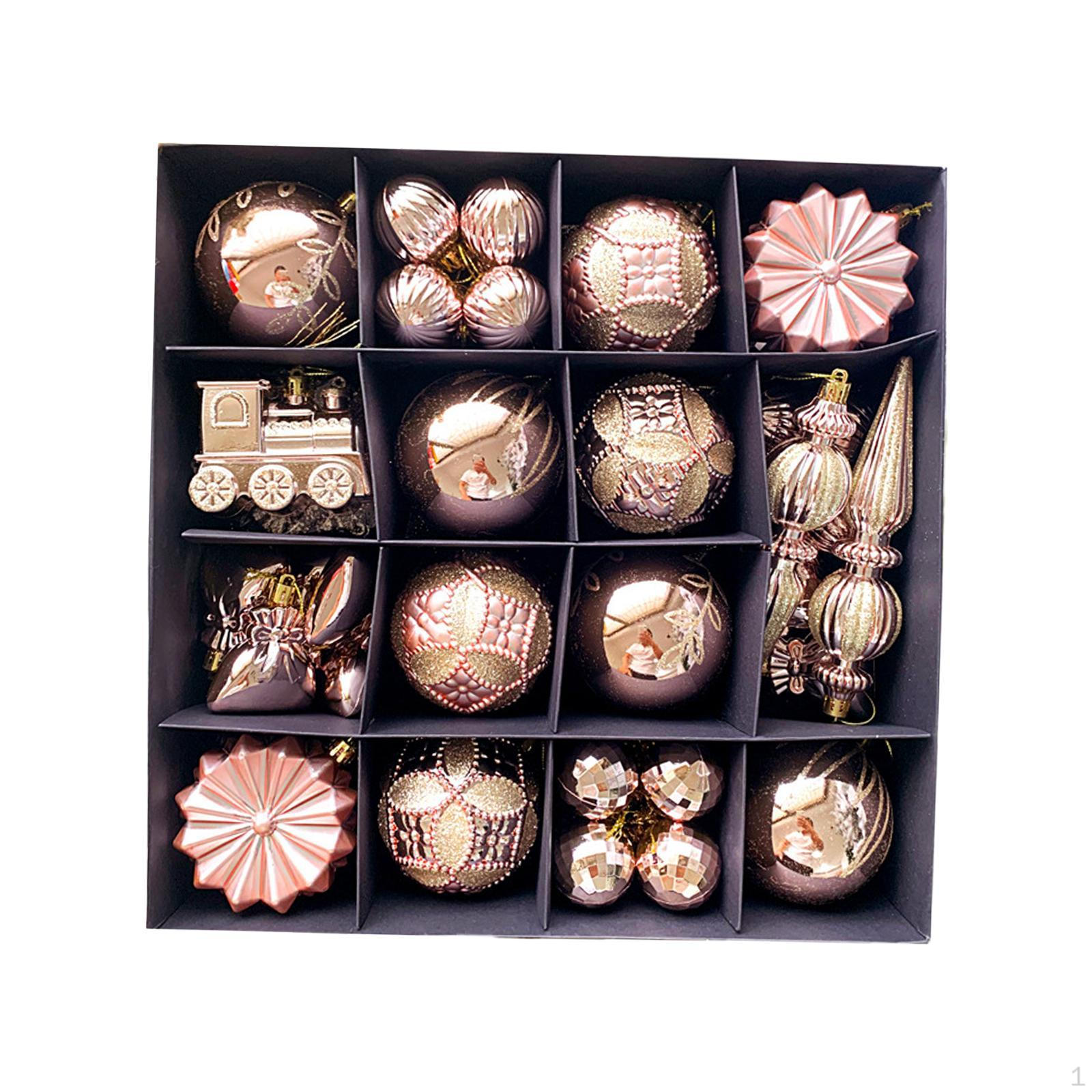 

60 шт. Рождественские украшения подвески подарочный пакет рождественская елка подвеска декоративная Rose Gold Champagne