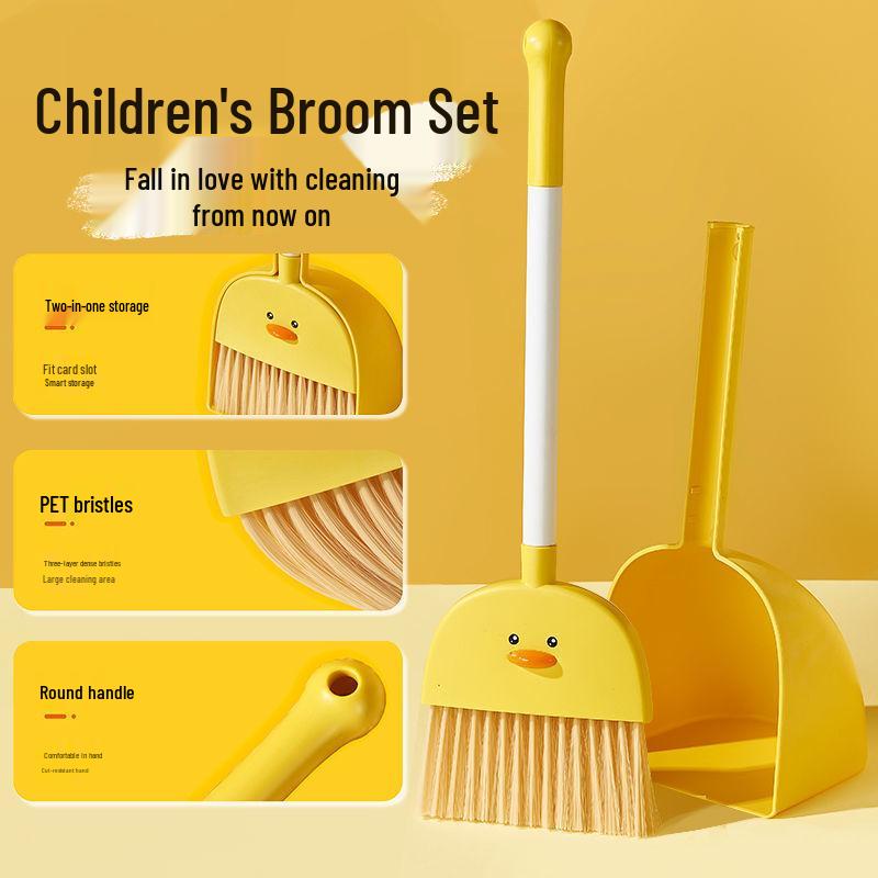 Kids' Mini Broom and Dustpan Set: Baby-Friendly Toy for Sweeping and Mopping