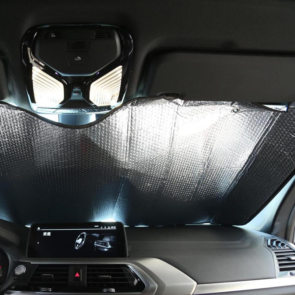 220x80cm Truck Windshield Sun Shade Foldable UV Ray Blocker Heat Shield Front Window Cover for Cab Reflective Summer Car Covers