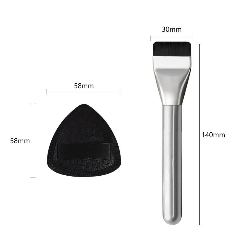 2/4Pcs Professional Makeup Tool Kit With Soft Foundation Brushes Stainless Steel Mixing Palette And Velvet Puff For Home Use