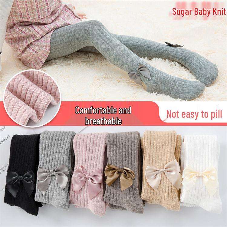 Kids' Spring & Autumn Leggings and Girls' Tights with Baby Spring Socks - Solid Colors, Class A Quality