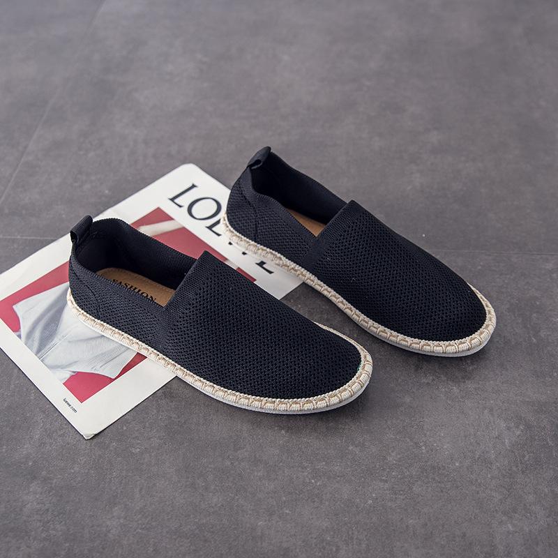 Sommer neue Fischer Schuhe Herren fliegendes gewebtes Mesh atmungsaktive alte Peking Stoffschuhe ein Pedal chinesischer Stil Freizeitschuhe