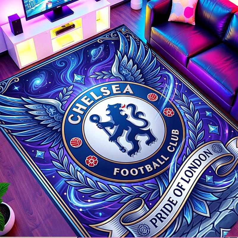 Chelsea FC Print Rug, Washable Floor Carpet, For Entryway Dorm Laundry Room Office Study, Home Decor Birthday Christmas Gift