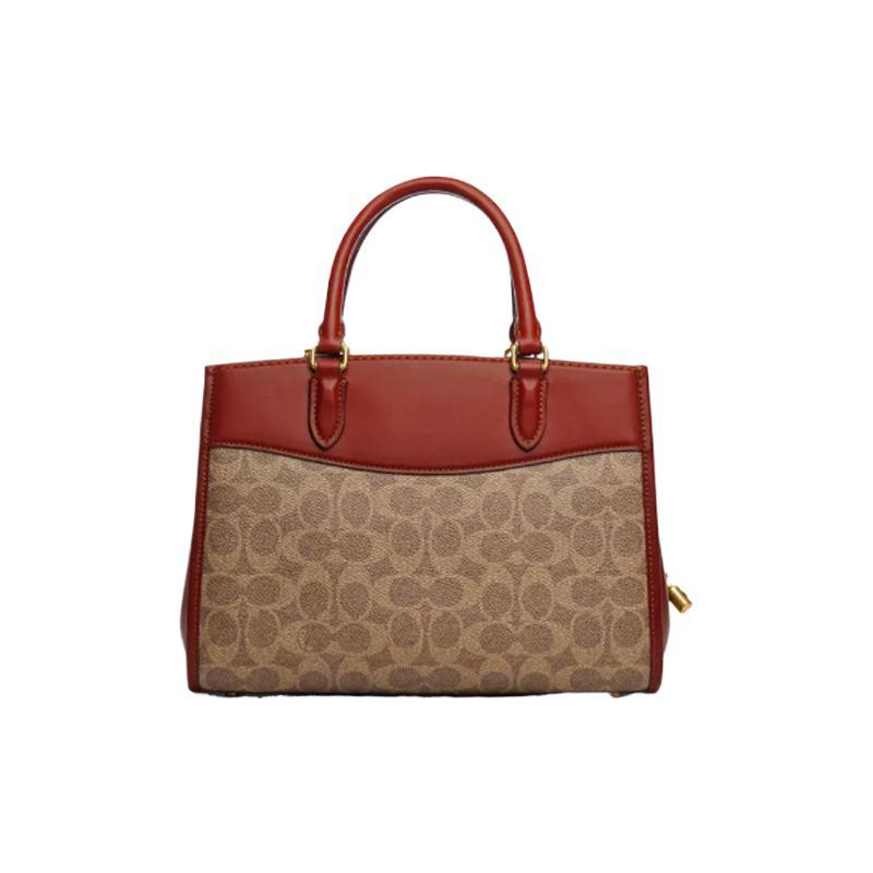 New COACH Brooke Leather Shoulder Bag Crossbody Bag Handbag Large Size Women's Tan & Rusty CE731-B4NQ4