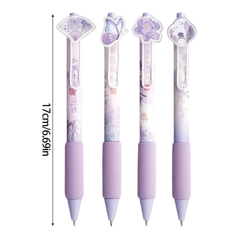 Elegant Floral Patterned Gel Pen With Ergonomic Handle Non Toxic Ink For Students Professional Daily Use Friendly Stationerys
