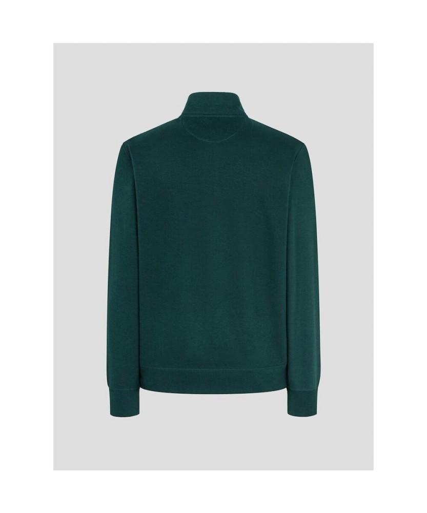 Binpolmen Classic Soft Cotton Quarter-Zip T-Shirt Green