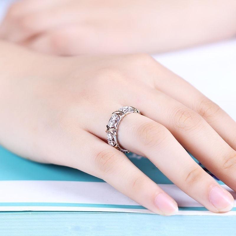 Fashion Cubic Zirconia Delicate Women Weight Loss Ring Couple Health Care Jewelry Cross Geometric CZ Dancing Party Wedding Rings