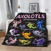 8 Sizes Cute Axolotl Printed Blanket Warm Soft And Comfortable Home Travel Blanket Sofa Bedding Cover Blanket Kids Gamer Gift