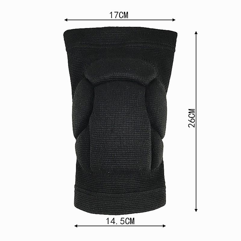 Black Elastic Breathable Thickened Sponge Embossed Knee Pads Football Basketball Volleyball Anti-drop Anti-collision Sports Protective Gear