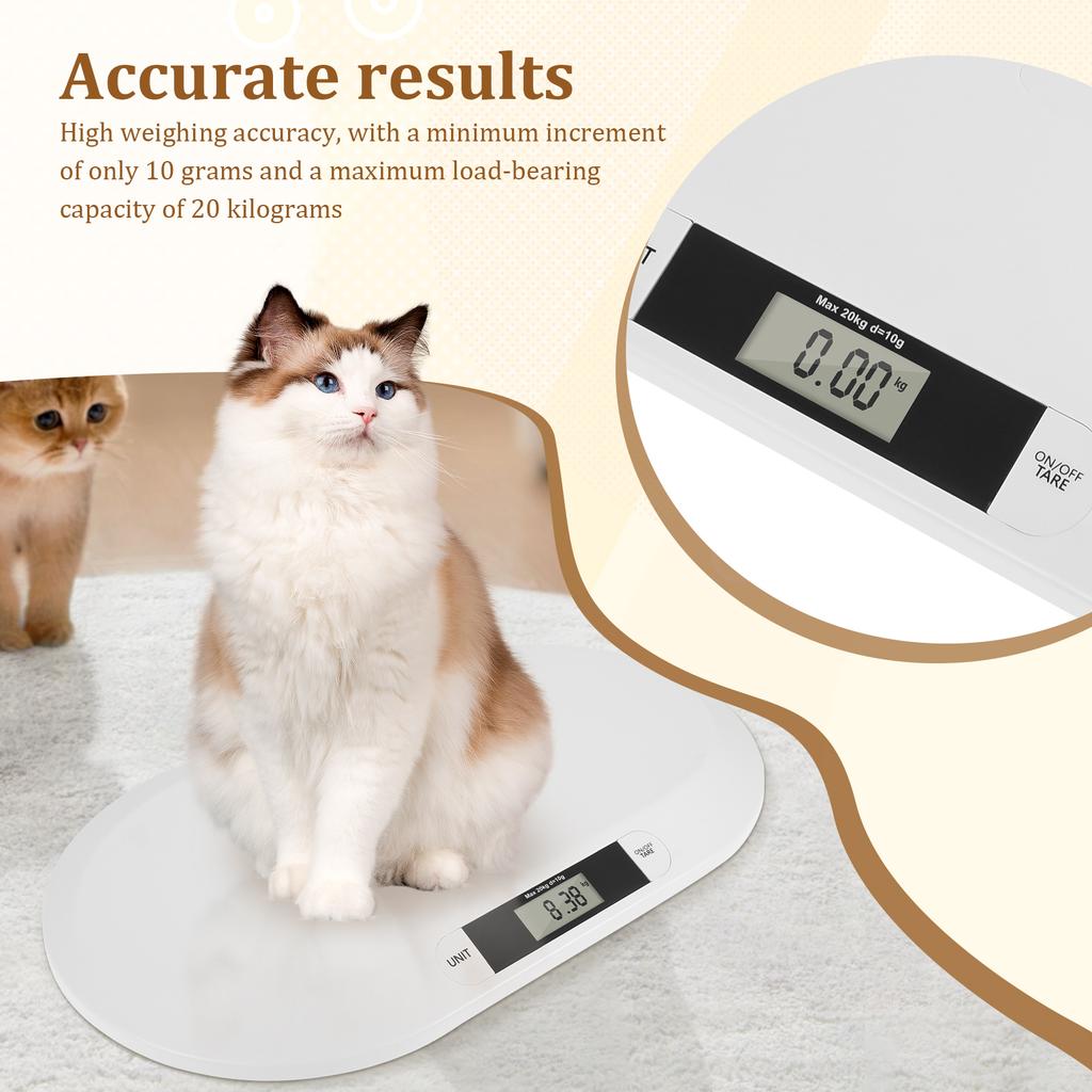 Accurate Baby Scale Multifunctional Digital Pet Scale with Tare Function and Wide LCD Display for Newborn Small Cat and Dog