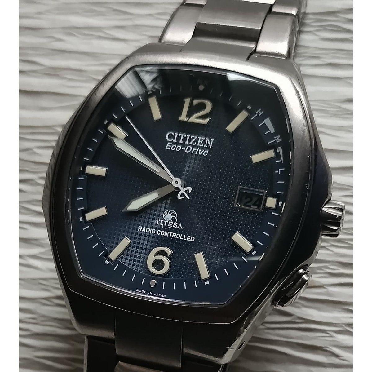 [Рабочий товар, батарея заменена] CITIZEN ATTESA Eco-Drive Радио-солнечные Attessa Дата Eco-Drive