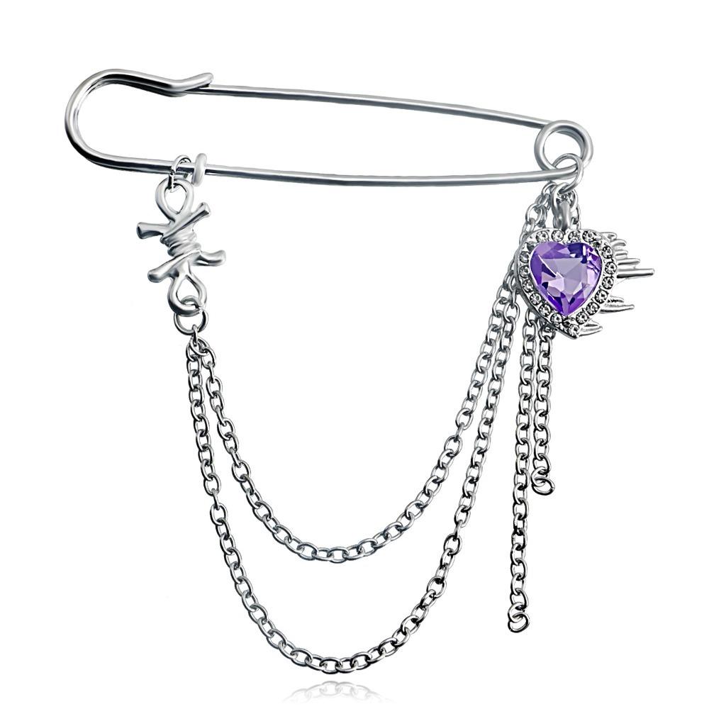 Metal Lapel Pin Five Pointed Star Tassel Brooch Vintage Star Brooch  Cloth Accessories