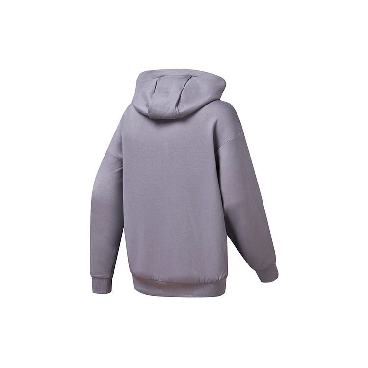 FILA Athletics Loose Simple Sports Casual Knit Hooded Long Sleeve Sweatshirt Women sweatshirt Dark-Purple A11W241213F-DP