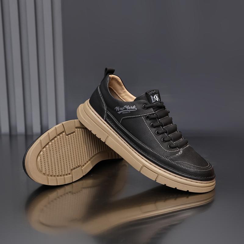 

Fashion Golden Sapling Mens Fashion Flats Sneakers Winter Genuine Leather Walking Casual Shoes Comfortable Men Trendy Skateboad Shoes 38 чёрный
