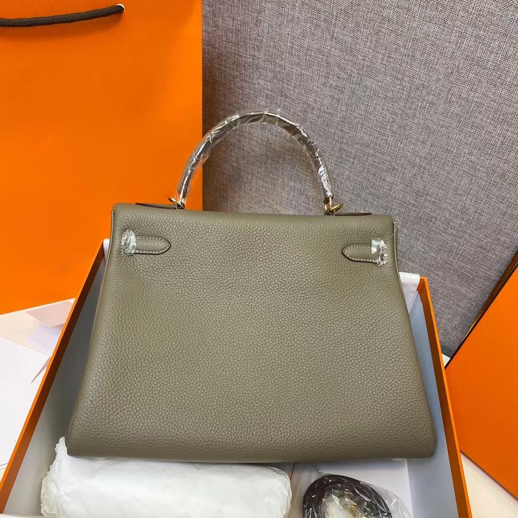 Haute couture leather KL bag 25/28cm lychee Togo top layer cowhide one-shoulder crossbody handbag for women