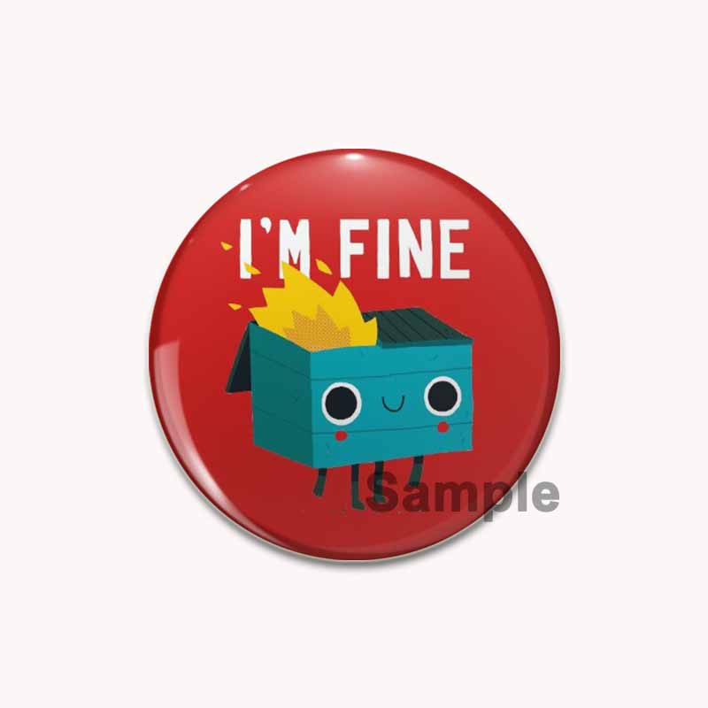 

32/44/58 мм Мультяшные животные Бабочка/воин Гусь/Сложенные значки Кот Искусство Письмо Быть добрым — это панк Броши Аксессуары для рюкзака Декоративная булавка 32mm