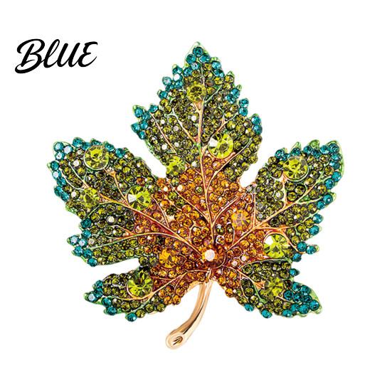 Festive Leaf Pin 1/3Pcs Maple Brooch Colored Rhinestone Enamel Thanksgiving