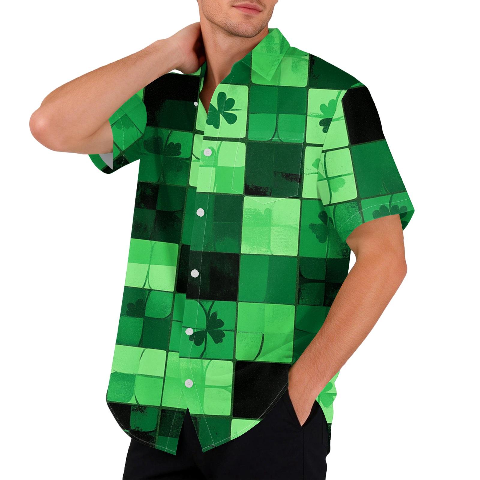 

Men s loose and casual flag-print T-shirt, short sleeve shirt M ціан