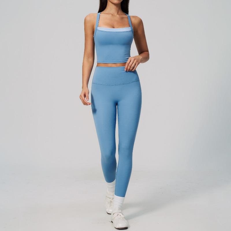 Naked suit Cross beautiful back quick drying sports suit Outdoor casual running fitness suit
